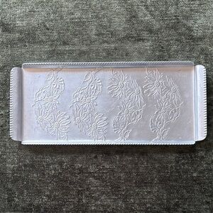 Silver-Color Floral Tray